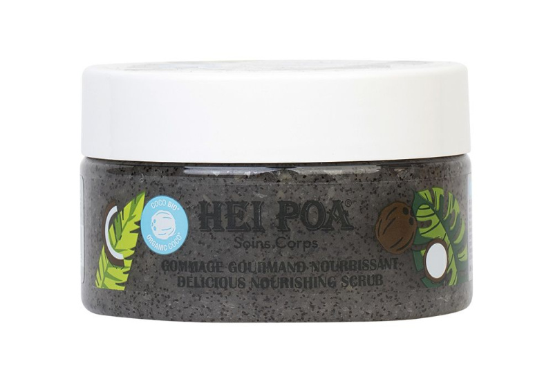Hei Poa Tahiti Monoi Oil vyživující tělový peeling s kokosem 260 g