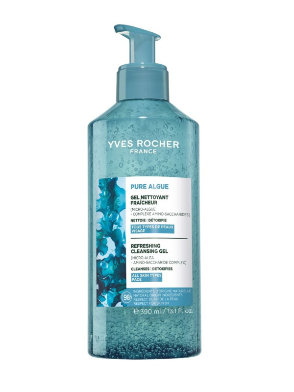 YVER ROCHER Pure Algue Svěží čisticí gel 390 ml