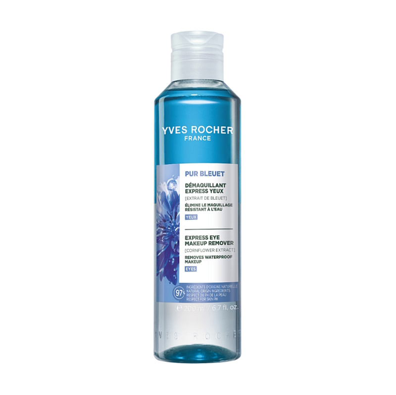 YVES ROCHER Pur Bleuet Expresní odličovač na oči s chrpou 200 ml