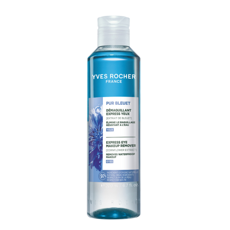 YVES ROCHER Pur Bleuet Expresní odličovač na oči s chrpou 200 ml