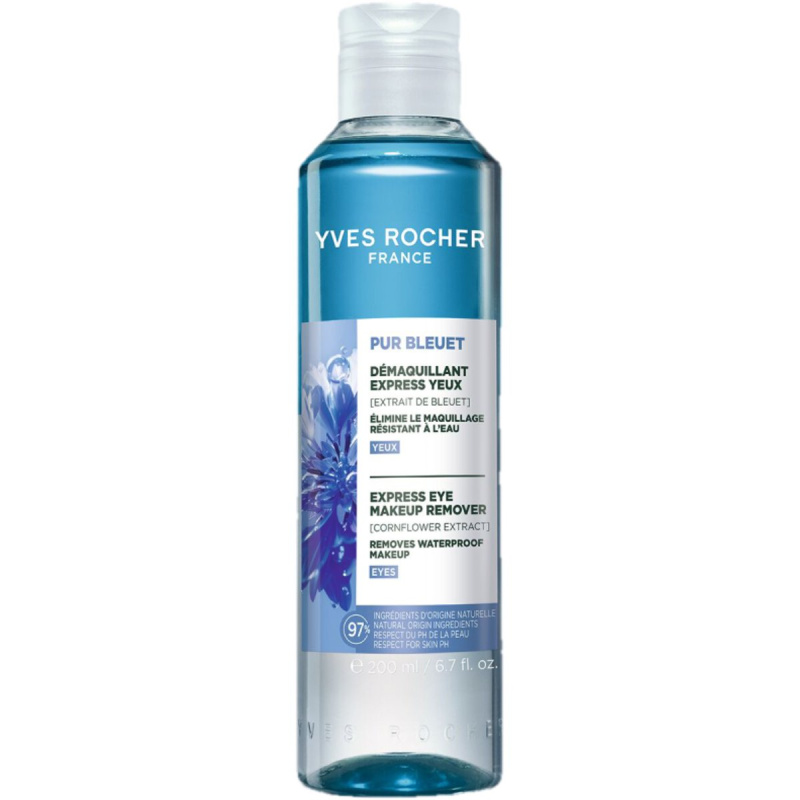 YVES ROCHER Pur Bleuet Expresní odličovač na oči s chrpou 200 ml