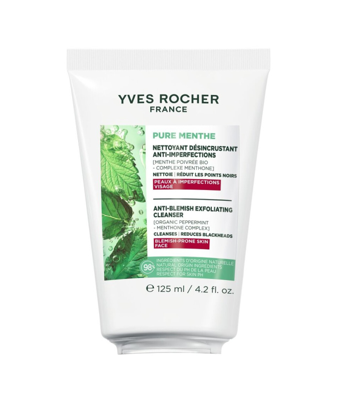 YVER ROCHER Pure Menthe Čisticí gel s jemným peelingem 125 ml