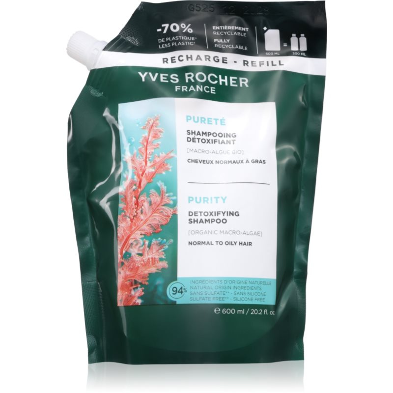 Yves Rocher Detoxikační šampon - náhradní náplň Soin Végétal Capillaire,SOINS CAPILLARIES 600 ml