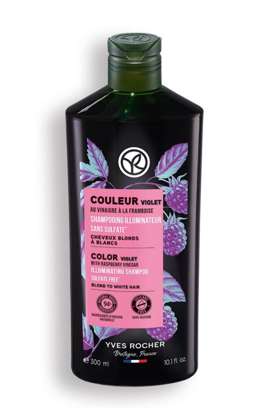 YVES ROCHER Šampon neutralizující žluté tóny s malinovým octem 300 ml
