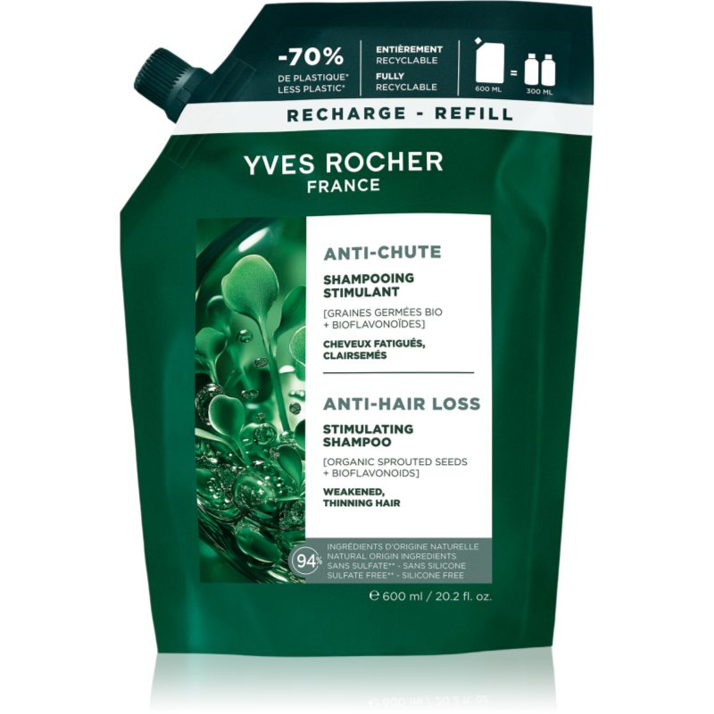 Yves Rocher Šampon na podporu růstu vlasů - náhradní náplň 600 ml