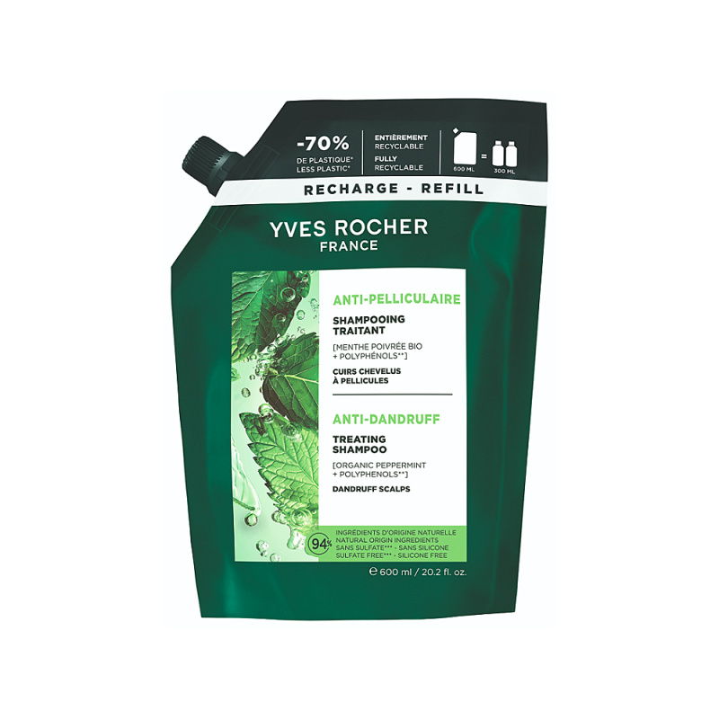 Yves Rocher Šampon proti lupům - náhradní náplň 600 ml