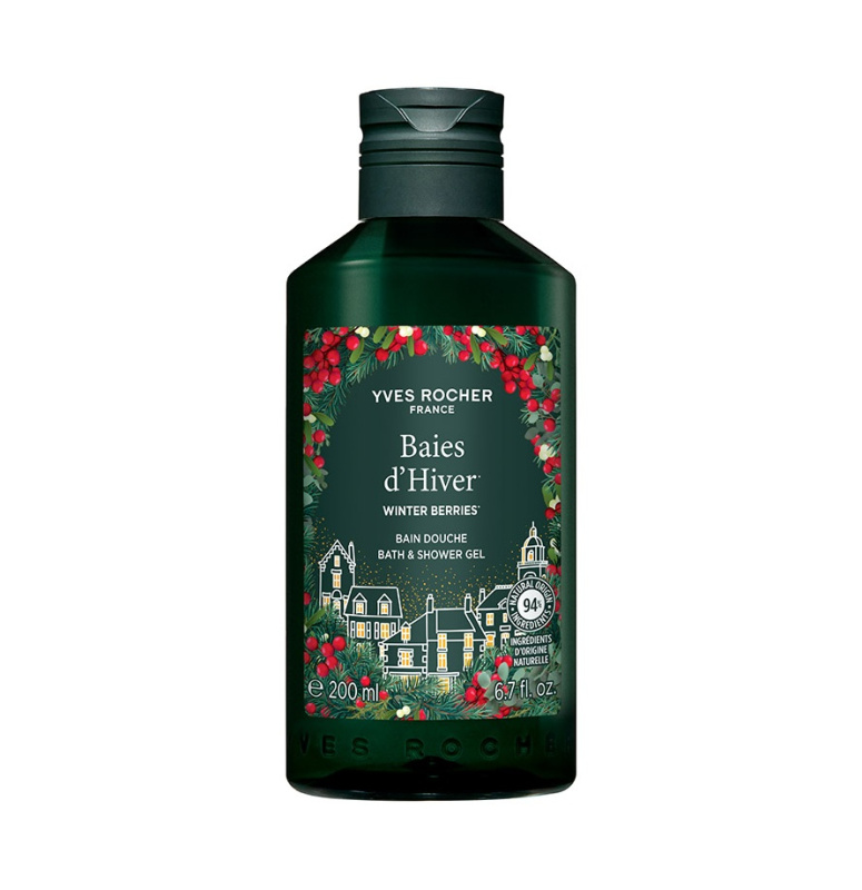 Yves Rocher Winter Berries sprchový gel pro výživu a hydrataci 200 ml