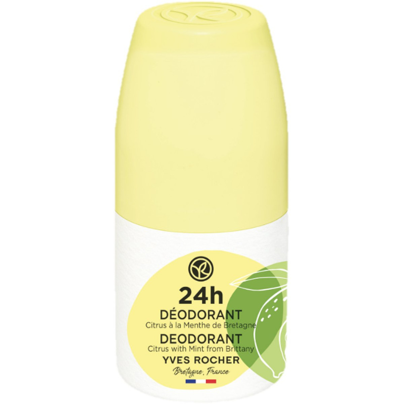 Yves Rocher 24 H kuličkový deodorant roll-on Citrus & Mint 50 ml