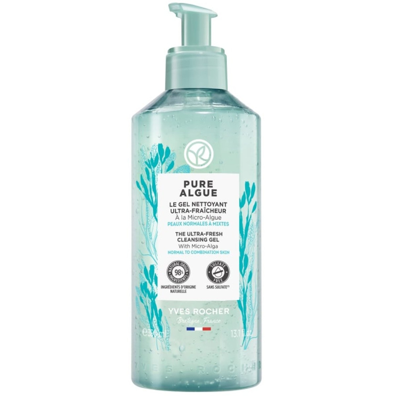 Yves Rocher Pure Algue osvěžující čisticí gel pro normální až smíšenou pleť 390 ml