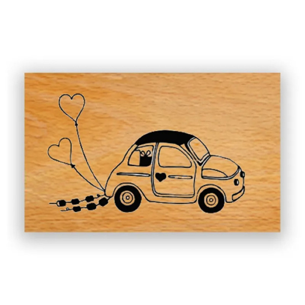 Aladine Dřevěné razítko Aladine, vel. G - Svatební autíčko