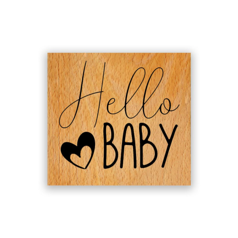 Aladine Dřevěné razítko Aladine, vel. C - Hello Baby, vítej miminko