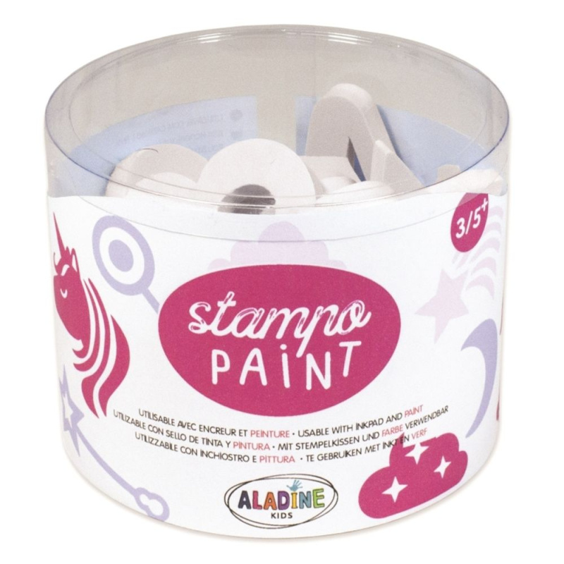 Aladine Malovací pěnová razítka Aladine Stampo Paint, 12 ks - Jednorožci