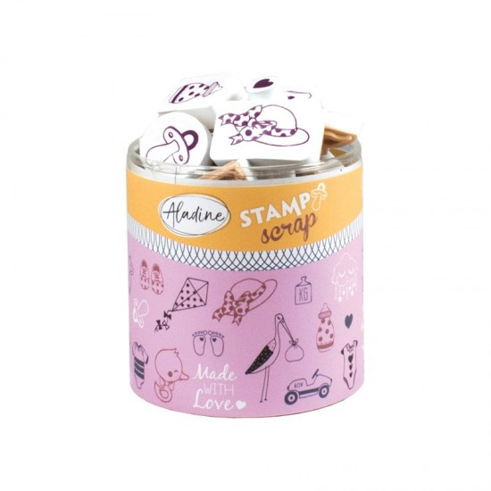 Razítka Aladine CREATIVE STAMPS 43 ks - Narození miminka Aladine