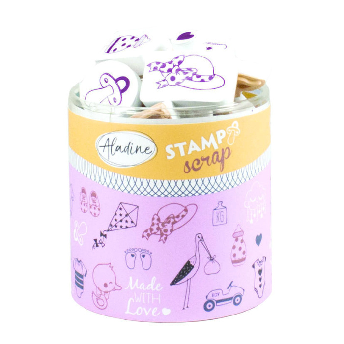 Razítka Aladine CREATIVE STAMPS 43 ks - Narození miminka Aladine