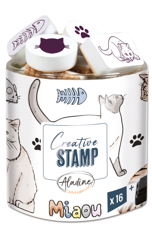 Razítka Aladine CREATIVE STAMPS, 16 ks - Kočky Aladine