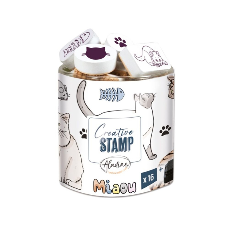 Razítka Aladine CREATIVE STAMPS, 16 ks - Kočky Aladine
