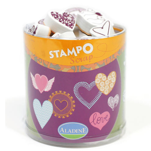 Razítka Stampo Scrap Srdíčka 35 ks Aladine
