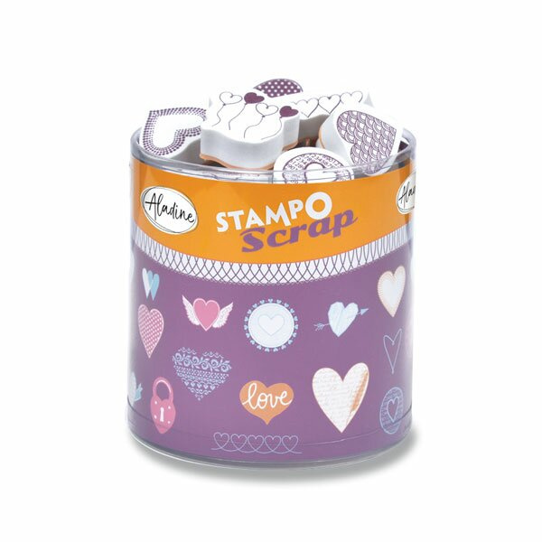 Razítka Stampo Scrap Srdíčka 35 ks Aladine