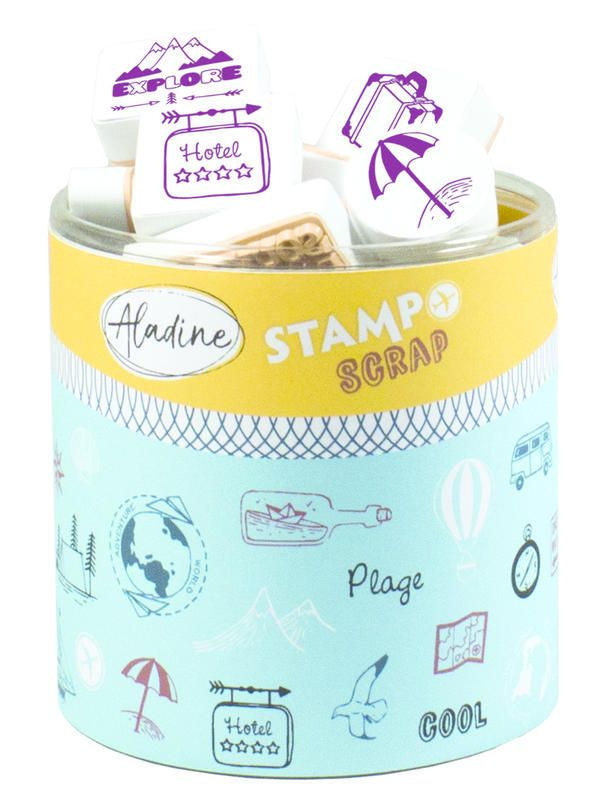 Razítka Stampo Scrap Cestování 46 ks Aladine