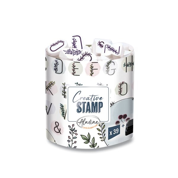 Razítka Creative Stamp Květinová abeceda a věnečky 39ks Aladine