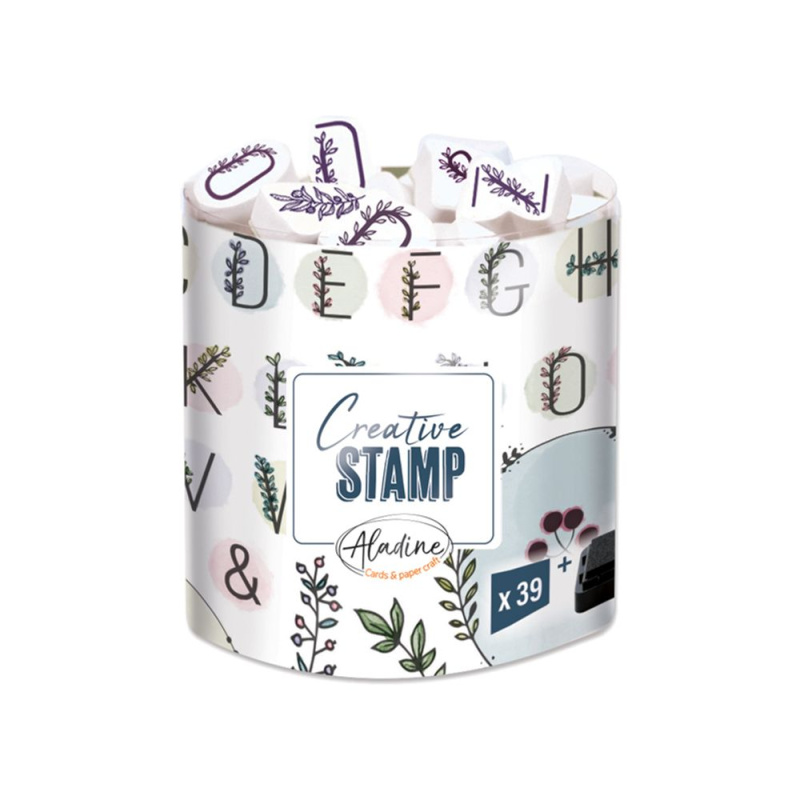 Razítka Creative Stamp Květinová abeceda a věnečky 39ks Aladine