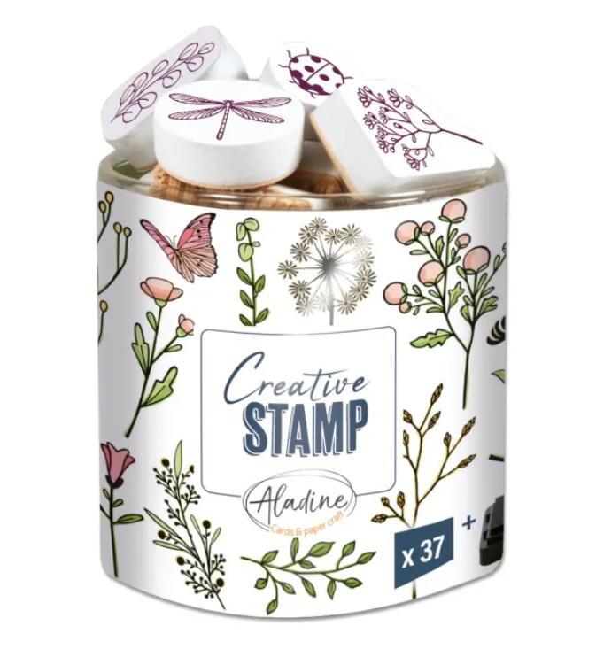 Razítka Creative Stamp, 37 ks - Jarní louka Aladine