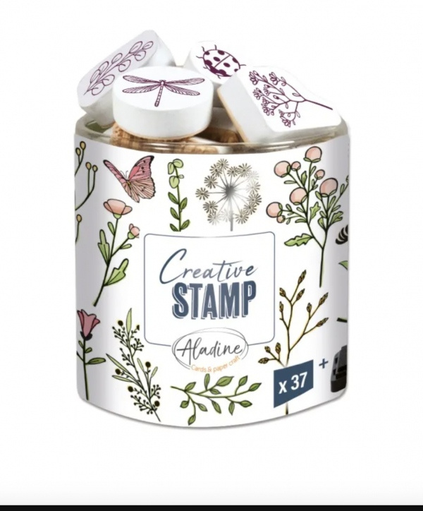 Razítka Creative Stamp, 37 ks - Jarní louka Aladine