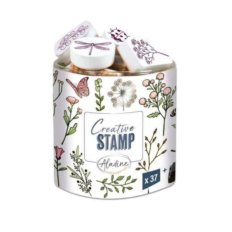 Razítka Creative Stamp, 37 ks - Jarní louka Aladine