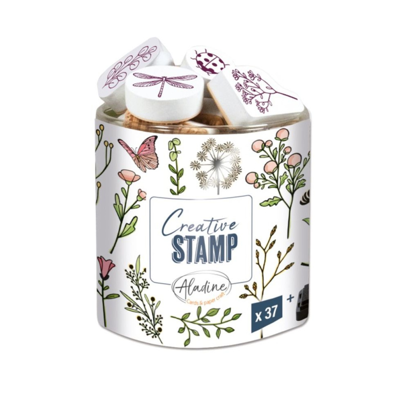 Razítka Creative Stamp, 37 ks - Jarní louka Aladine