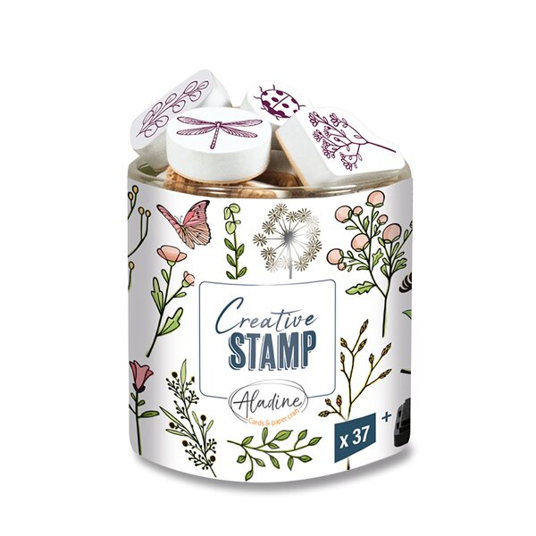 Razítka Creative Stamp, 37 ks - Jarní louka Aladine
