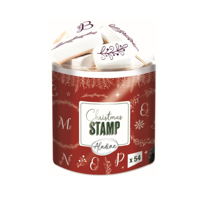 Aladine Razítka Aladine Creative Stamp, 54 ks - Vánoční abeceda