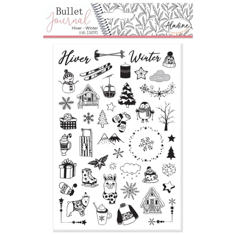 Diářová razítka Bullet Journal, 46 ks- Zima Aladine