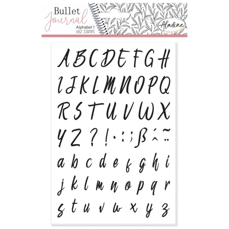 Razítka Aladine Stampo BULLET JOURNAL 62 ks - Abeceda kurzíva Aladine
