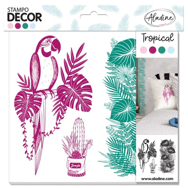 Dekorační razítka Aladine Stampo DECOR 3 ks - Tropical Aladine