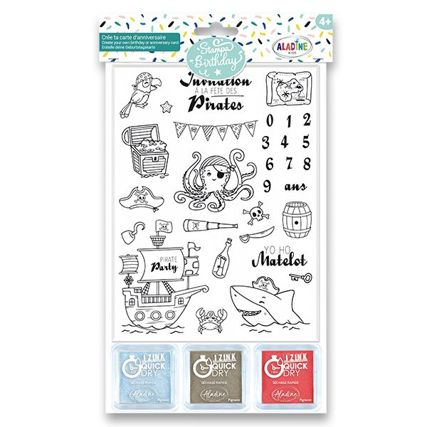 Dětská razítka Aladine Stampo BIRTHDAY - Piráti Aladine
