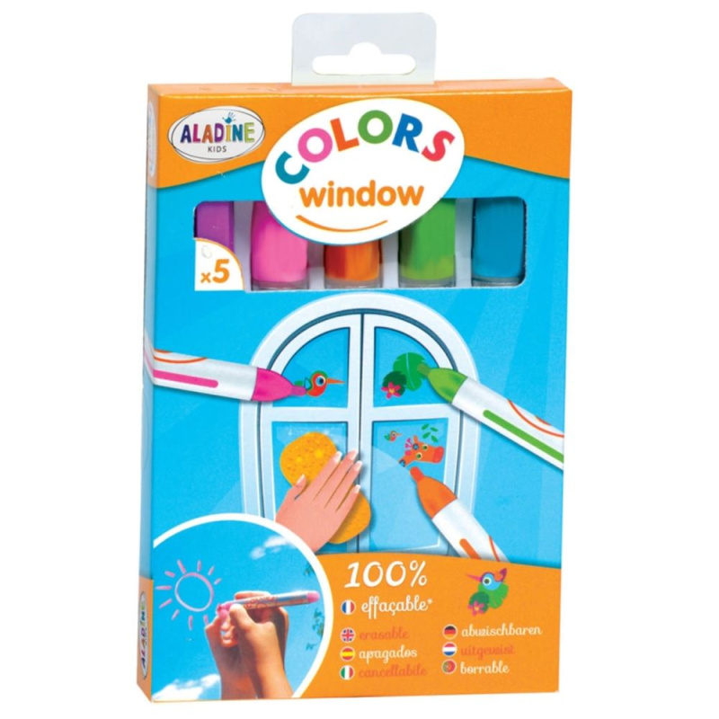 Křídové fixy na okna Aladine Colors Window 5 ks - pastel Aladine