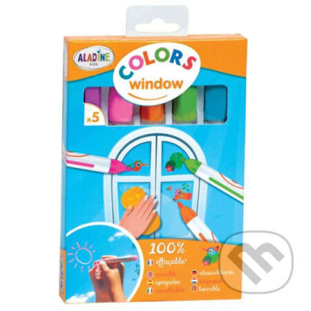 Křídové fixy na okna Aladine Colors Window 5 ks - pastel Aladine