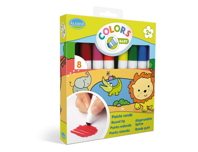 Fixy s kulatým hrotem Aladine Colors Baby First 8 ks Aladine