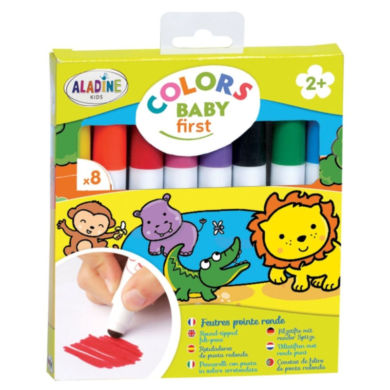 Fixy s kulatým hrotem Aladine Colors Baby First 8 ks Aladine