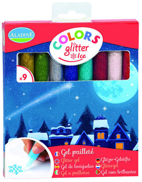 Aladine Třpytivá lepidla Aladine, 9 ks - zimní království