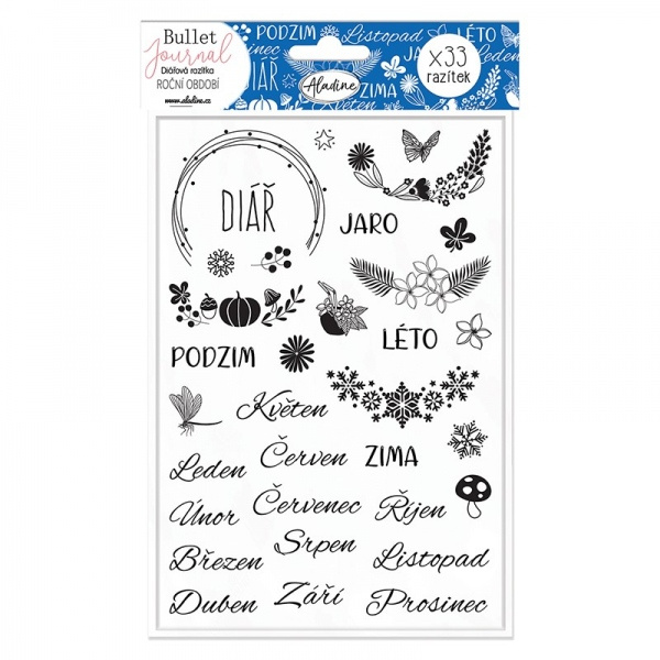 Diářová razítka Aladine Stampo Bullet Journal 33 ks - Roční období Aladine