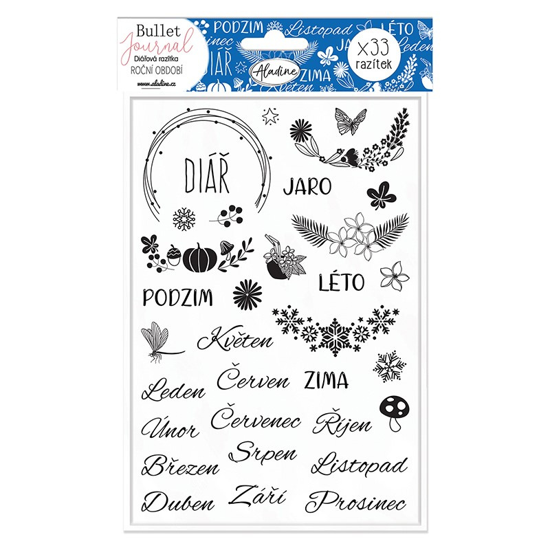 Diářová razítka Aladine Stampo Bullet Journal 33 ks - Roční období Aladine