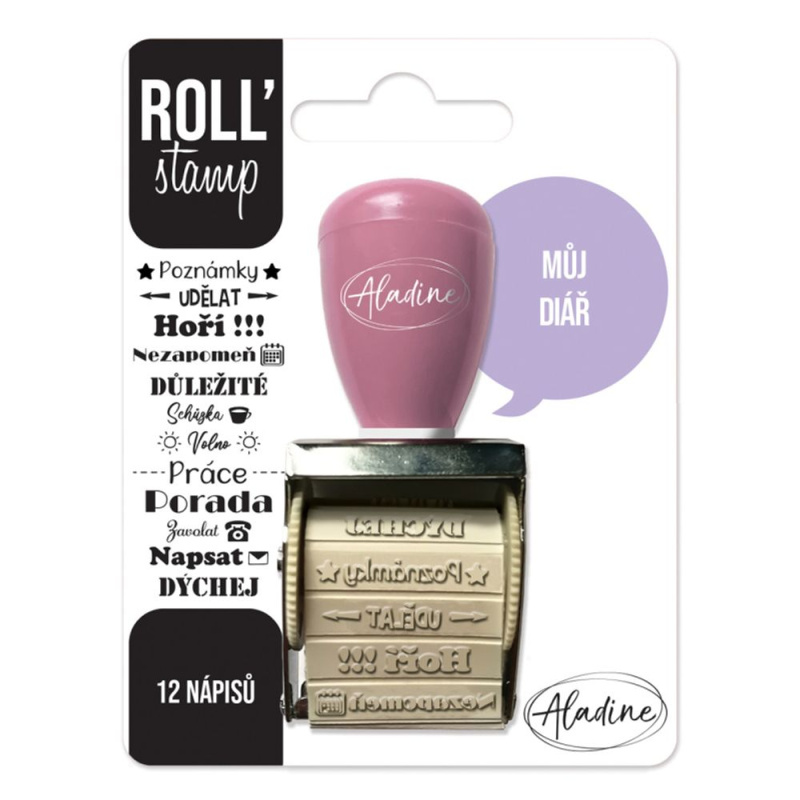 Otočné razítko s nápisy Aladine Roll Stamp Můj diář Aladine