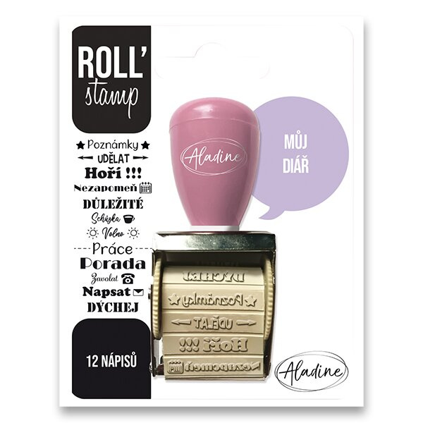 Otočné razítko s nápisy Aladine Roll Stamp Můj diář Aladine