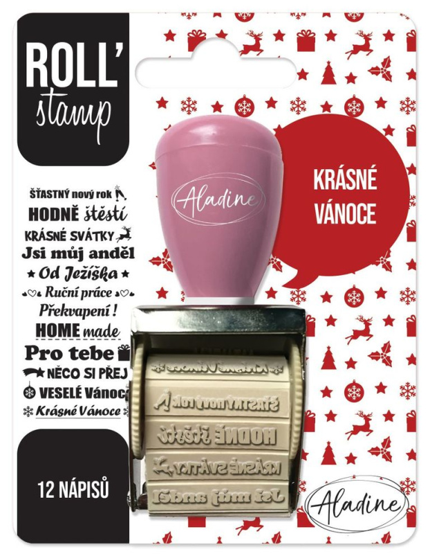 Otočné razítko s nápisy Aladine Roll Stamp Vánoce Aladine