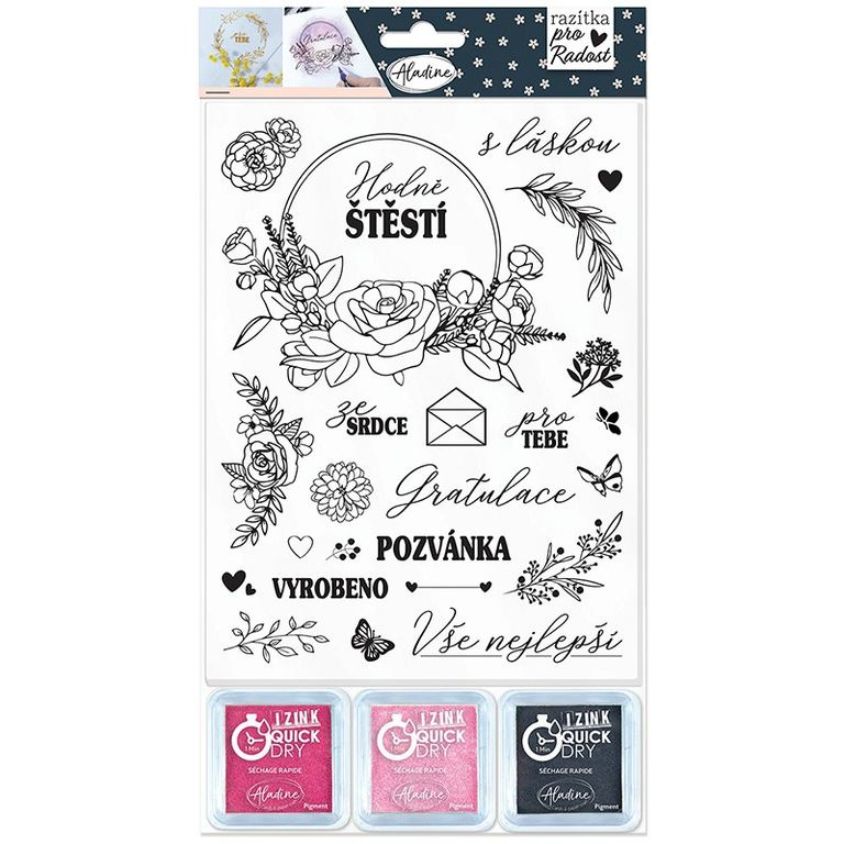 Razítka Aladine Stamp With Love Květinová razítka, 25 ks Aladine
