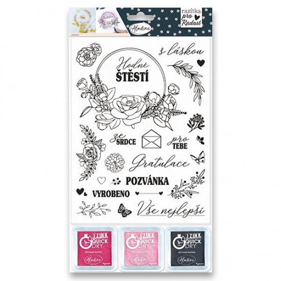 Razítka Aladine Stamp With Love Květinová razítka, 25 ks Aladine