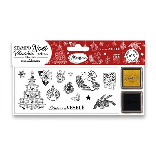 Razítka Stampo Noël, 13 ks - Severské Vánoce Aladine