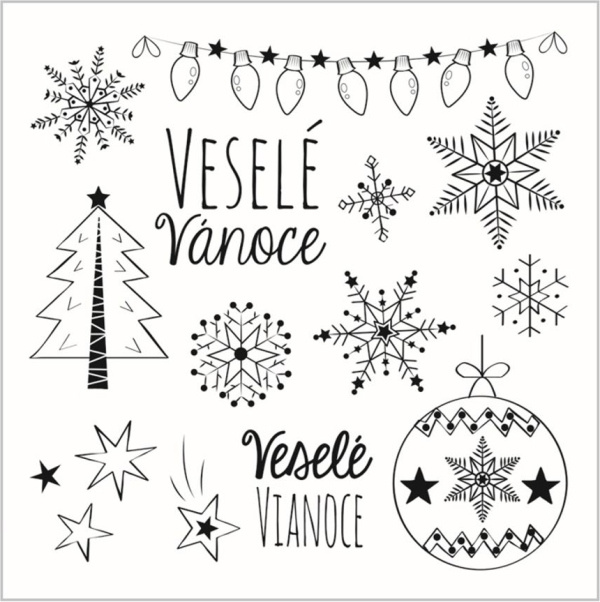 Aladine Vánoční razítka Aladine Stampo Noël, 13 ks - Veselé Vánoce