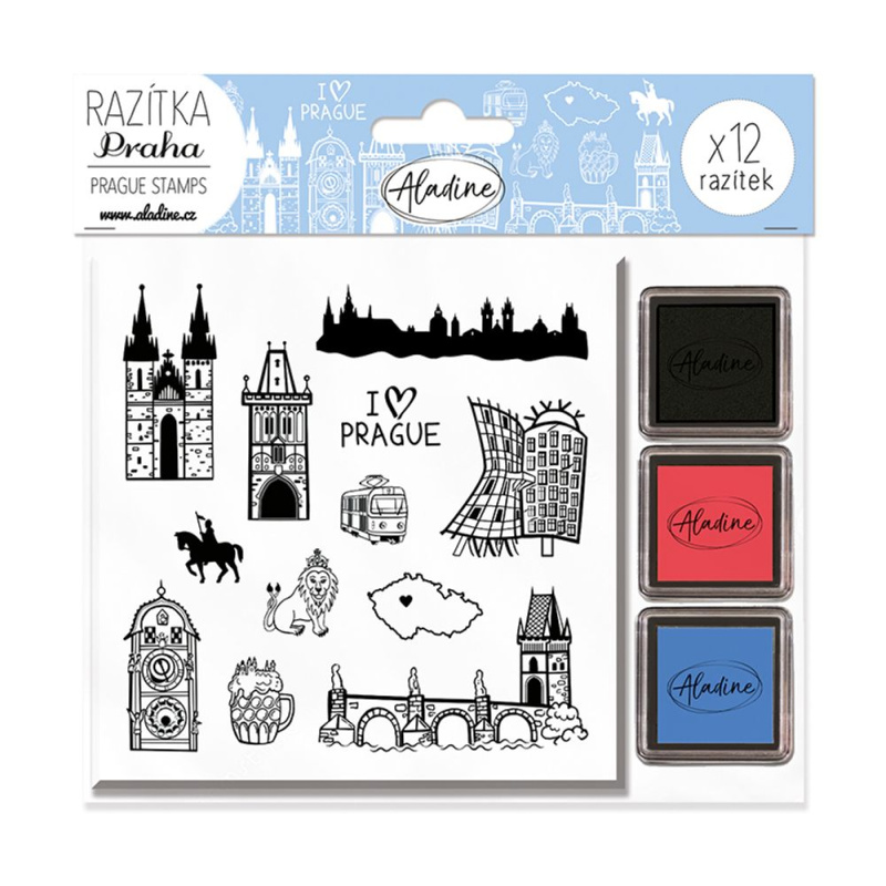 Razítka Stampo City, 12 ks - Praha Aladine